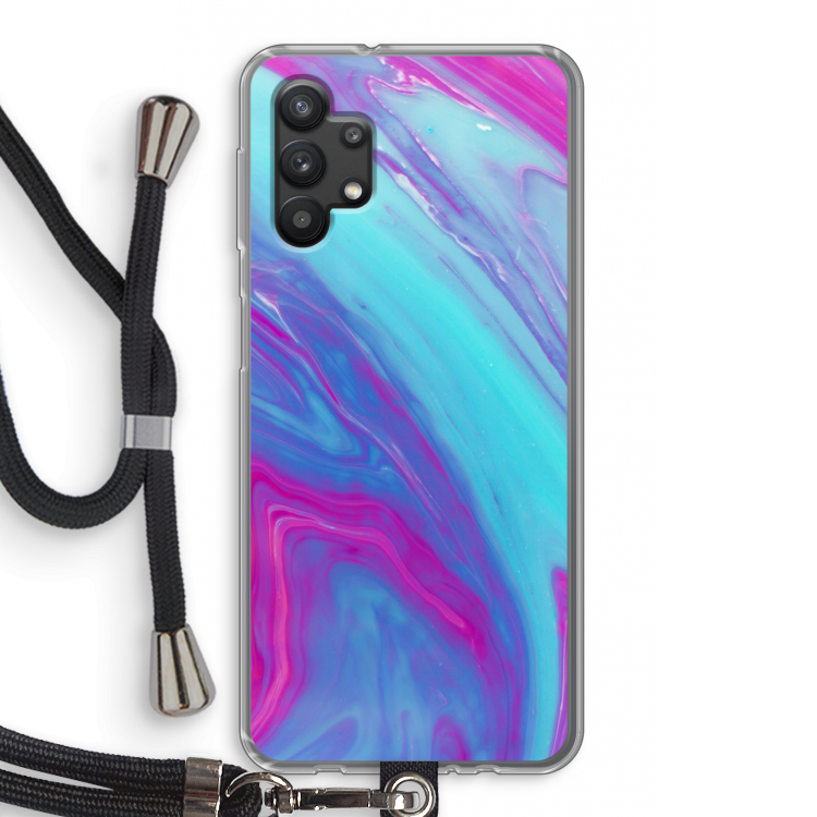Zweverige regenboog: Samsung Galaxy A32 5G Transparant Hoesje met koord
