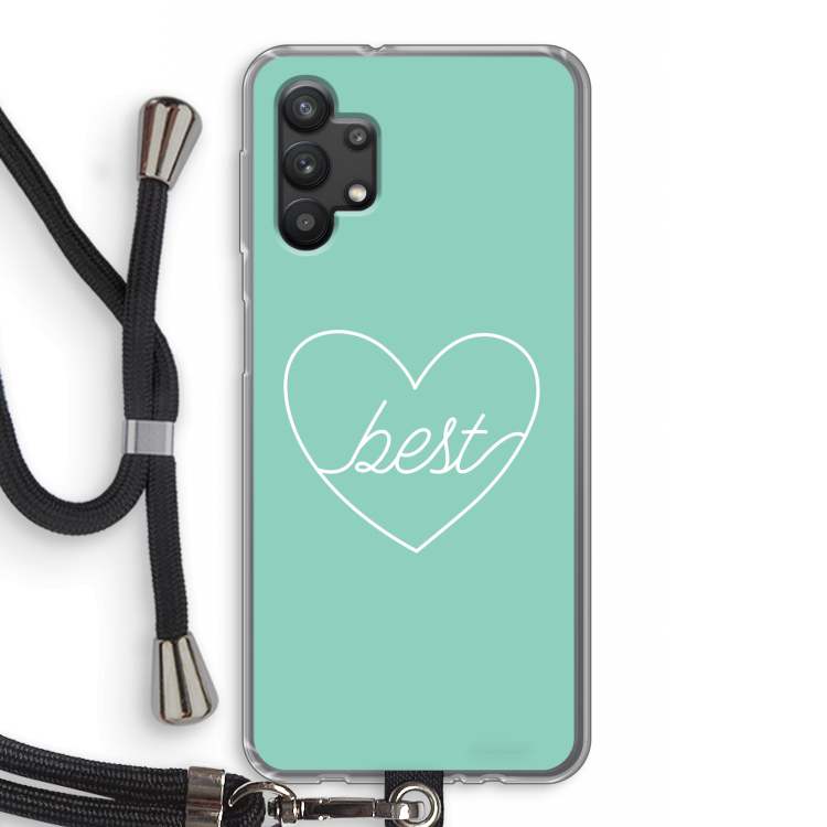 Best heart pastel: Samsung Galaxy A32 5G Transparant Hoesje met koord
