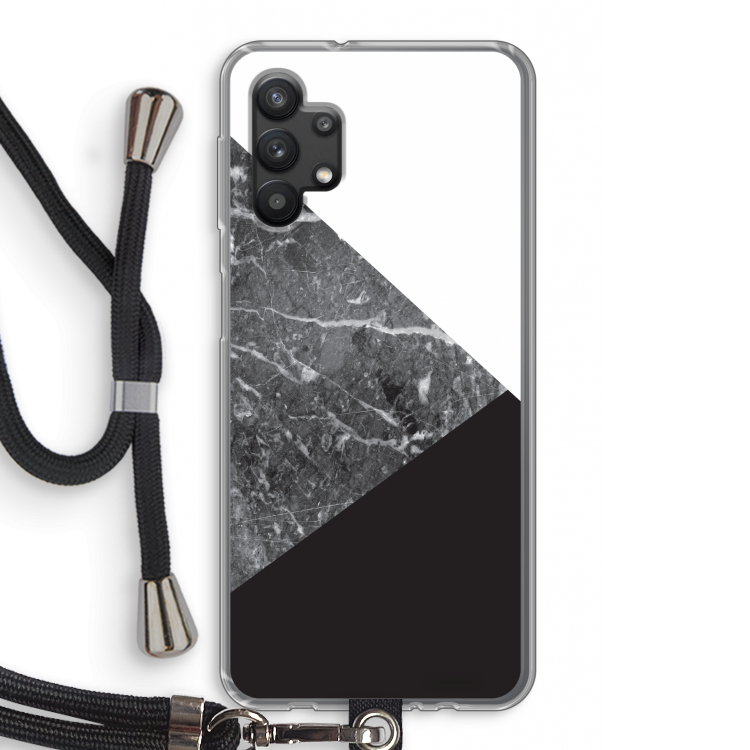 Combinatie marmer: Samsung Galaxy A32 5G Transparant Hoesje met koord