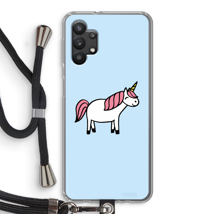 Eenhoorn: Samsung Galaxy A32 5G Transparant Hoesje met koord