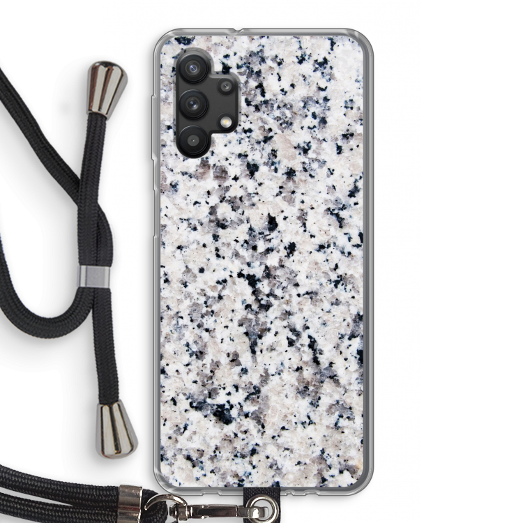 Gespikkelde marmer: Samsung Galaxy A32 5G Transparant Hoesje met koord