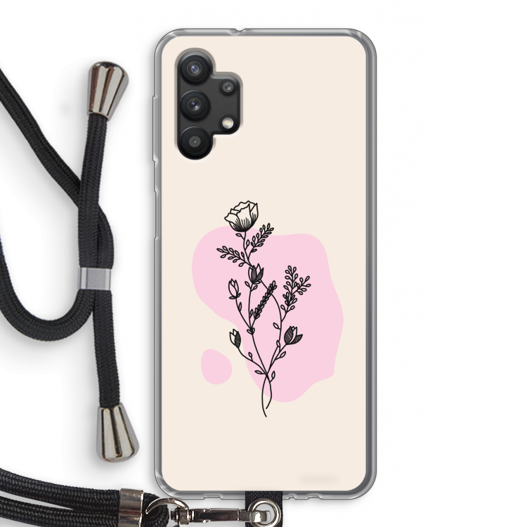 Roses are red: Samsung Galaxy A32 5G Transparant Hoesje met koord