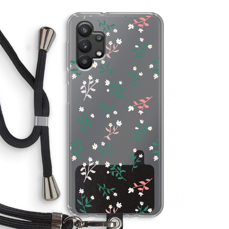 Small white flowers: Samsung Galaxy A32 5G Transparant Hoesje met koord