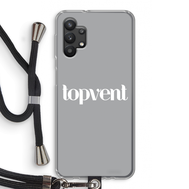 Topvent Grijs Wit: Samsung Galaxy A32 5G Transparant Hoesje met koord