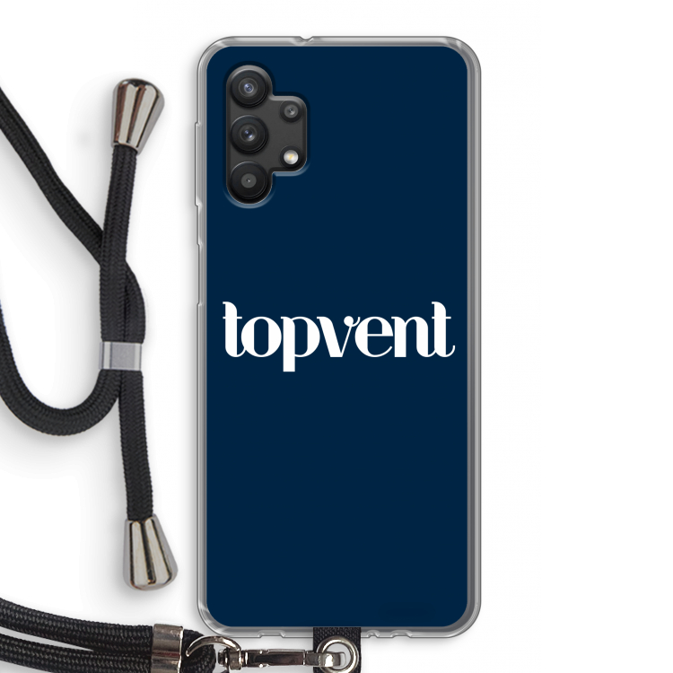 Topvent Navy: Samsung Galaxy A32 5G Transparant Hoesje met koord