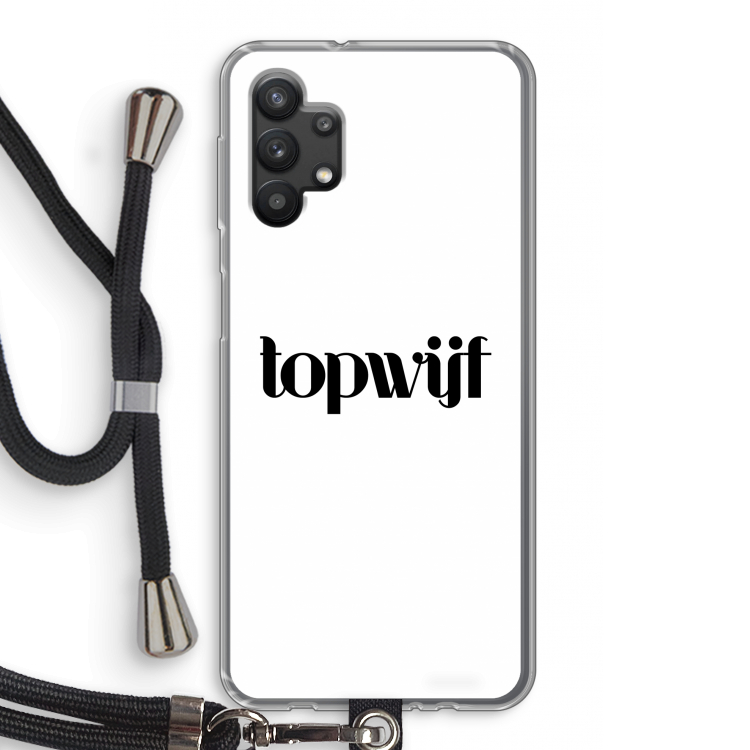Topwijf Wit: Samsung Galaxy A32 5G Transparant Hoesje met koord