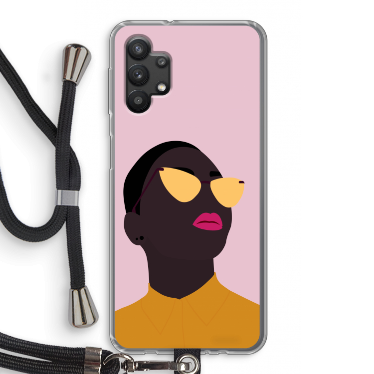 Yellow glasses: Samsung Galaxy A32 5G Transparant Hoesje met koord