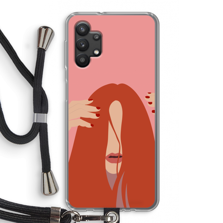 Woke up like this: Samsung Galaxy A32 5G Transparant Hoesje met koord