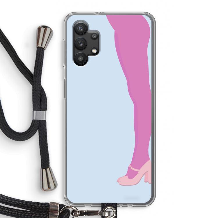Pink panty: Samsung Galaxy A32 5G Transparant Hoesje met koord