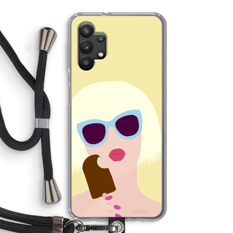 Ice cream: Samsung Galaxy A32 5G Transparant Hoesje met koord