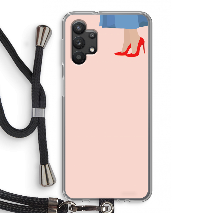 High heels: Samsung Galaxy A32 5G Transparant Hoesje met koord