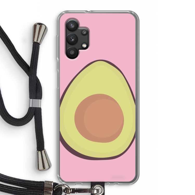 Avocado: Samsung Galaxy A32 5G Transparant Hoesje met koord