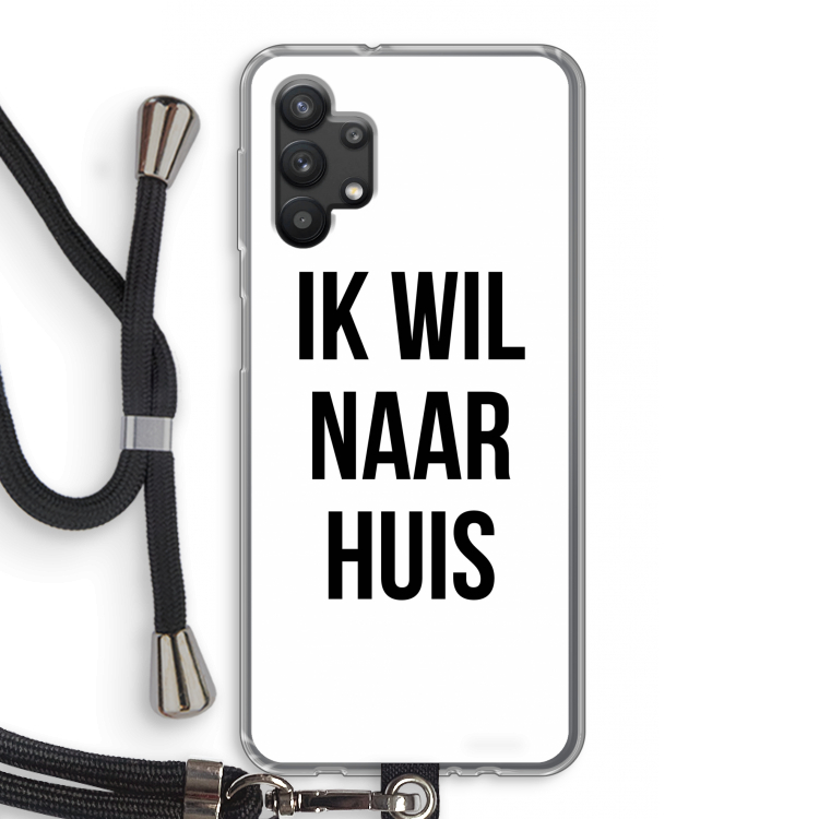 Ik wil naar huis: Samsung Galaxy A32 5G Transparant Hoesje met koord
