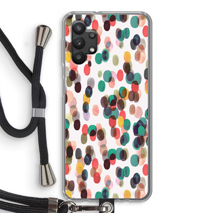 Tropical Dots: Samsung Galaxy A32 5G Transparant Hoesje met koord