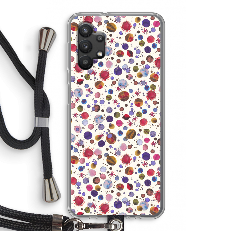 Planets Space: Samsung Galaxy A32 5G Transparant Hoesje met koord