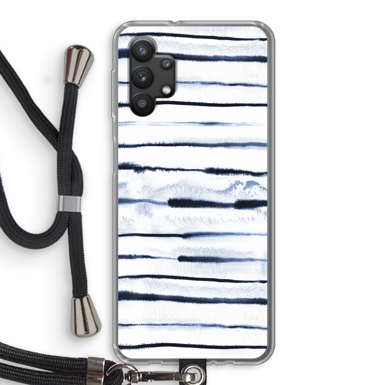 Ink Stripes: Samsung Galaxy A32 5G Transparant Hoesje met koord