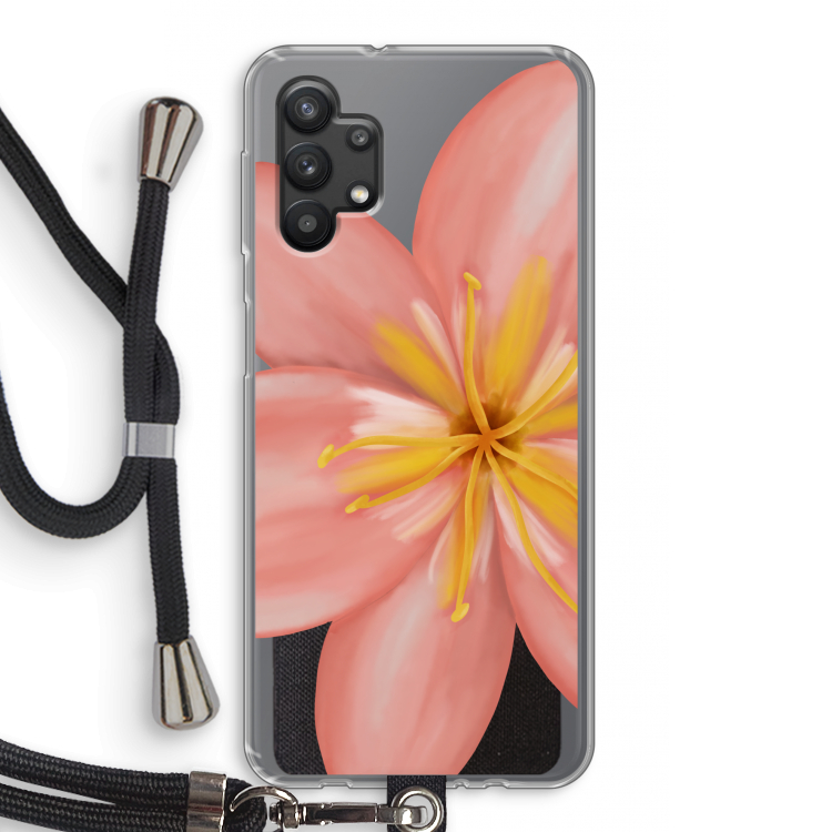 Pink Ellila Flower: Samsung Galaxy A32 5G Transparant Hoesje met koord
