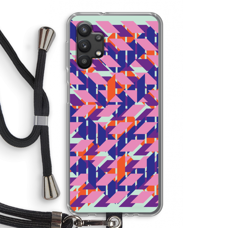 Skew Blush 3: Samsung Galaxy A32 5G Transparant Hoesje met koord