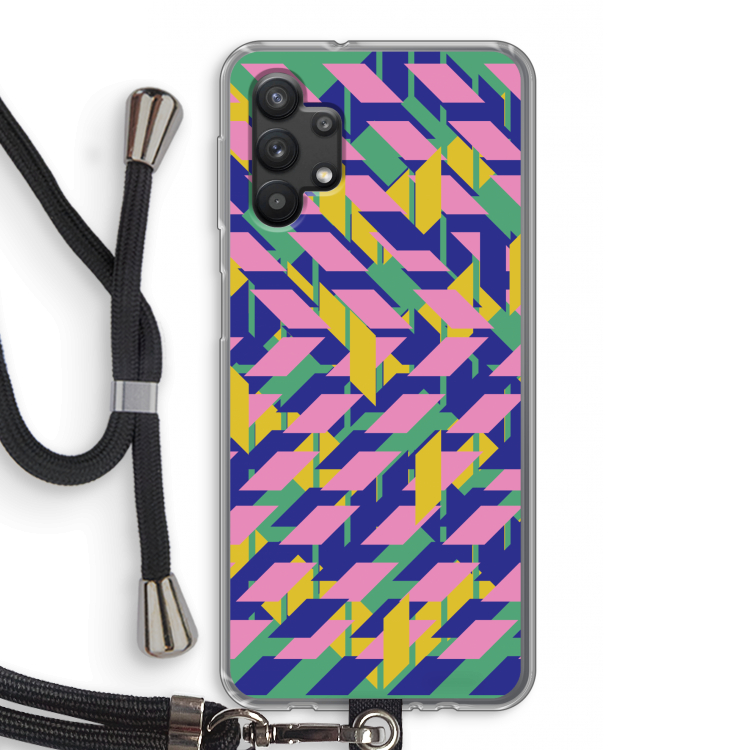 Skew Blush 1: Samsung Galaxy A32 5G Transparant Hoesje met koord