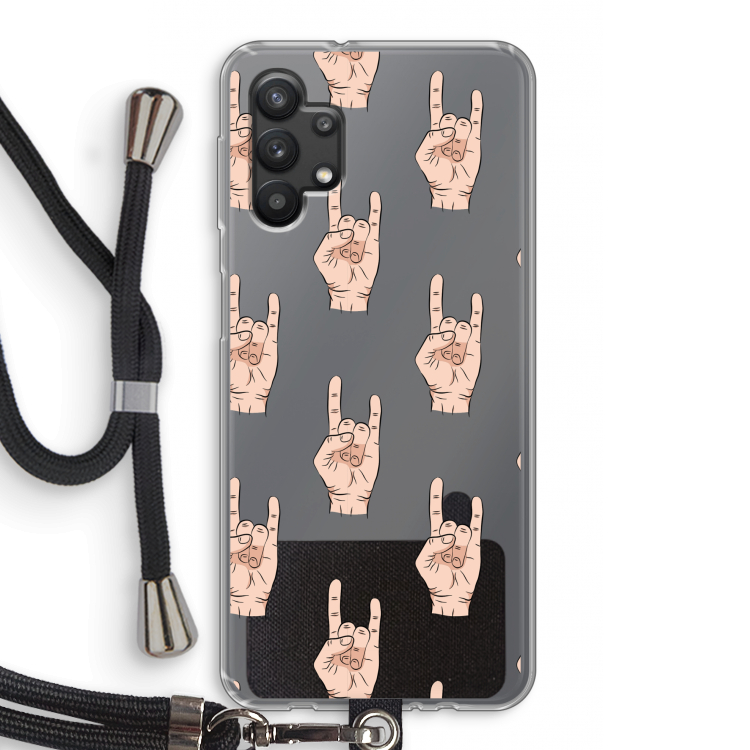 Rock: Samsung Galaxy A32 5G Transparant Hoesje met koord