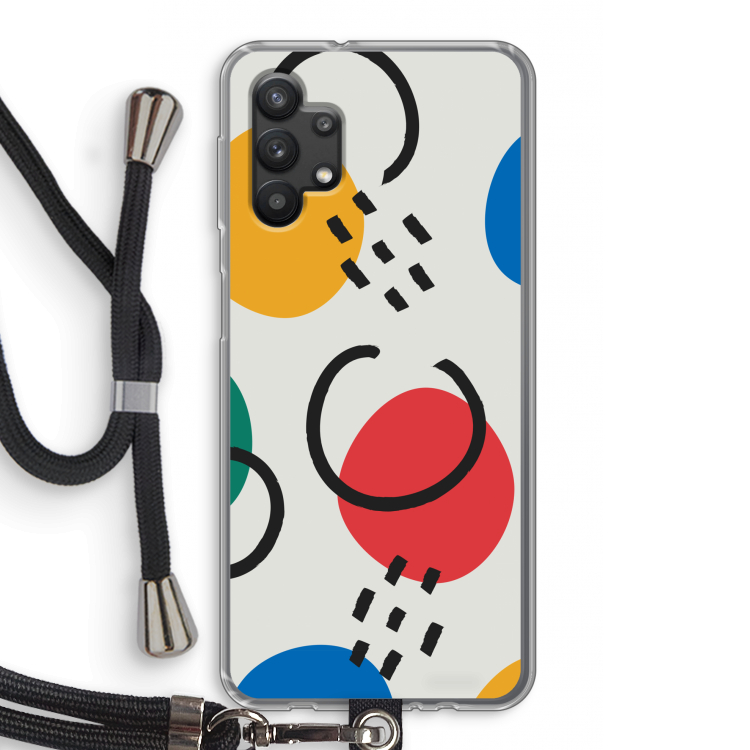 Illustratieve pop 3: Samsung Galaxy A32 5G Transparant Hoesje met koord