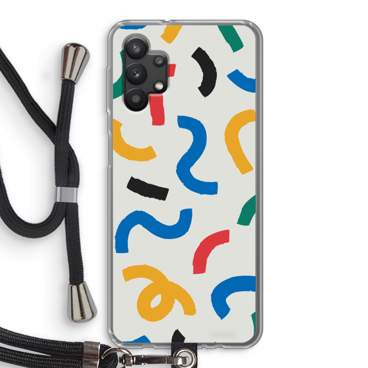 Illustratieve pop 2: Samsung Galaxy A32 5G Transparant Hoesje met koord