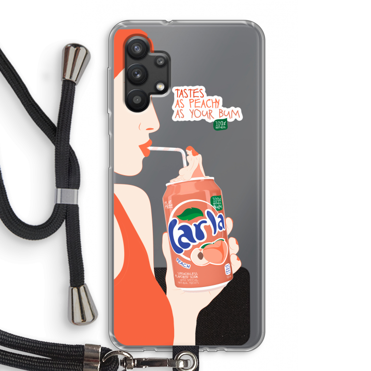 Peach please!: Samsung Galaxy A32 5G Transparant Hoesje met koord