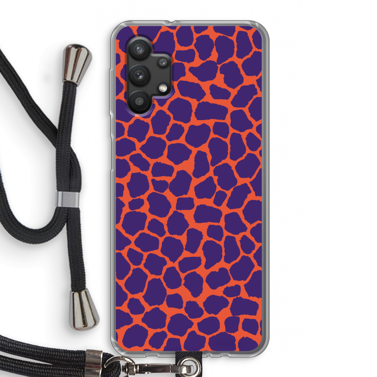 Purple Giraffe: Samsung Galaxy A32 5G Transparant Hoesje met koord