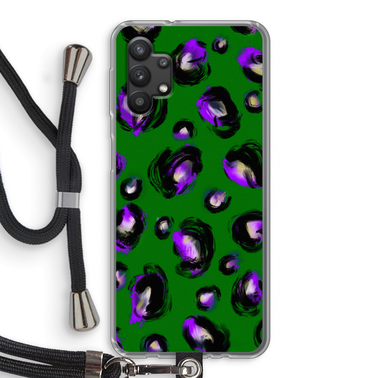Green Cheetah: Samsung Galaxy A32 5G Transparant Hoesje met koord