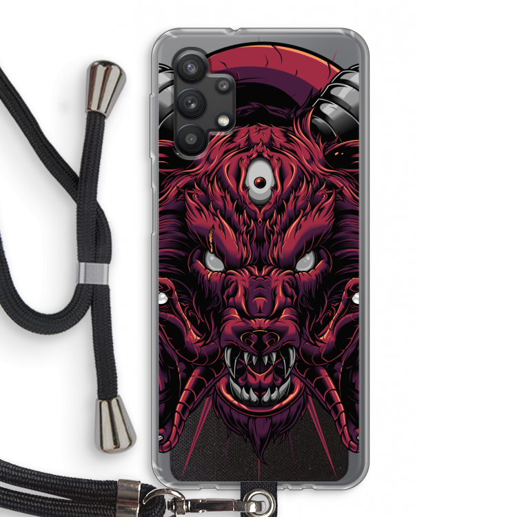 Hell Hound and Serpents: Samsung Galaxy A32 5G Transparant Hoesje met koord