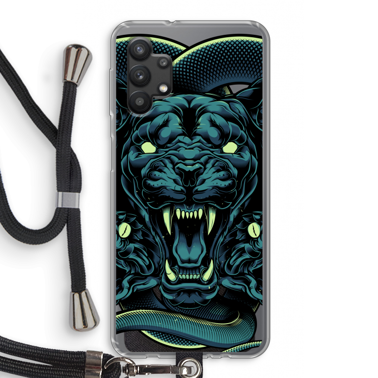 Cougar and Vipers: Samsung Galaxy A32 5G Transparant Hoesje met koord