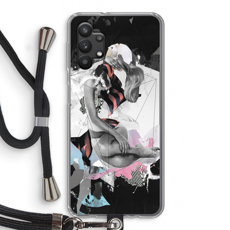 Camouflage de sommeil: Samsung Galaxy A32 5G Transparant Hoesje met koord