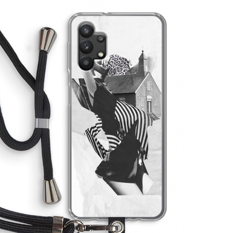 House: Samsung Galaxy A32 5G Transparant Hoesje met koord