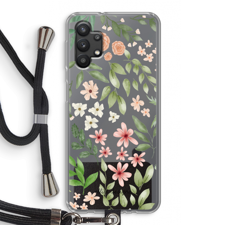 Botanical sweet flower heaven: Samsung Galaxy A32 5G Transparant Hoesje met koord