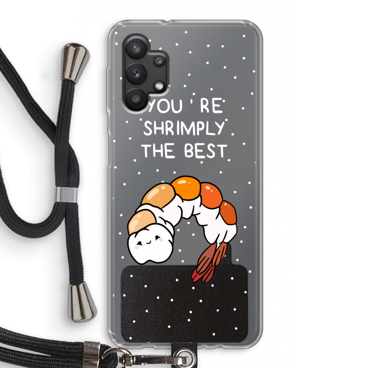 You're Shrimply The Best: Samsung Galaxy A32 5G Transparant Hoesje met koord