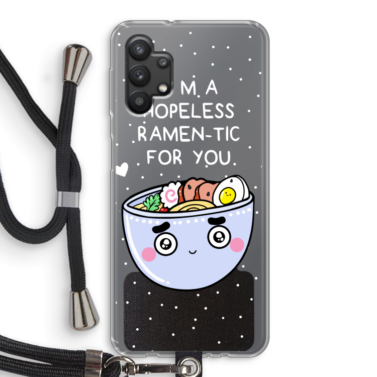 I'm A Hopeless Ramen-Tic For You: Samsung Galaxy A32 5G Transparant Hoesje met koord