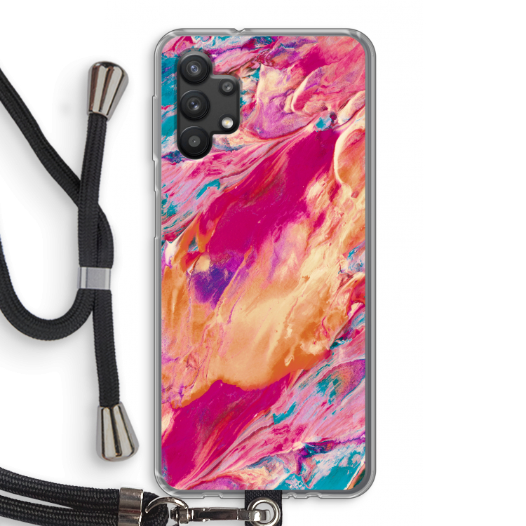 Pastel Echoes: Samsung Galaxy A32 5G Transparant Hoesje met koord