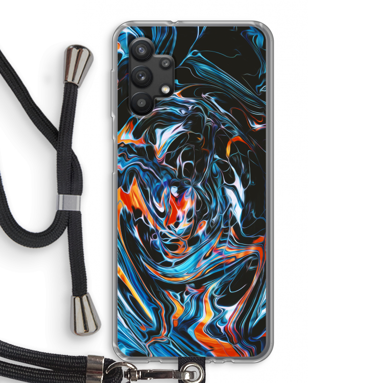 Black Unicorn: Samsung Galaxy A32 5G Transparant Hoesje met koord