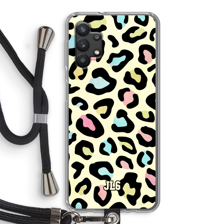 Leopard pattern: Samsung Galaxy A32 5G Transparant Hoesje met koord