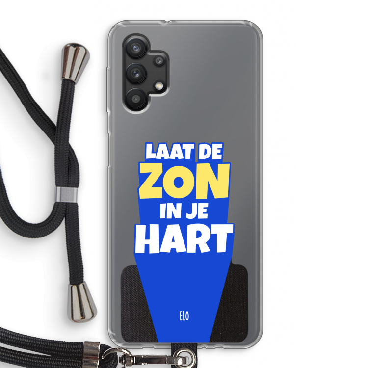 Laat de zon in je hart: Samsung Galaxy A32 5G Transparant Hoesje met koord