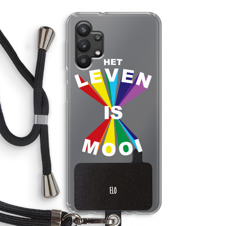 Het Leven Is Mooi: Samsung Galaxy A32 5G Transparant Hoesje met koord