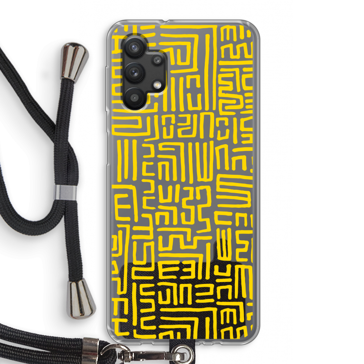 Majorelle Blue Print: Samsung Galaxy A32 5G Transparant Hoesje met koord