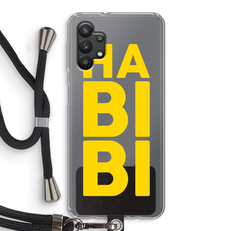 Habibi Blue: Samsung Galaxy A32 5G Transparant Hoesje met koord