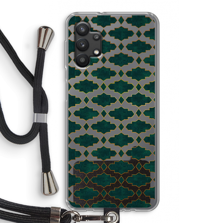 Moroccan tiles: Samsung Galaxy A32 5G Transparant Hoesje met koord
