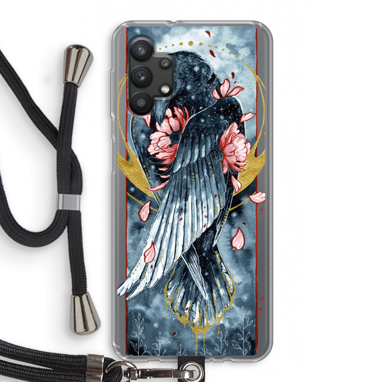 Golden Raven: Samsung Galaxy A32 5G Transparant Hoesje met koord