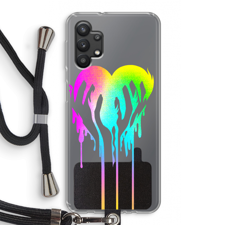 Hold My Heart: Samsung Galaxy A32 5G Transparant Hoesje met koord