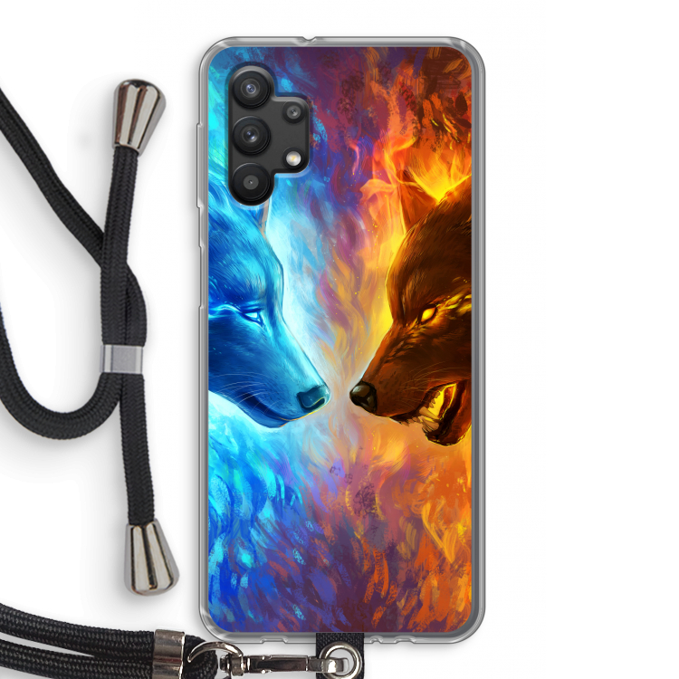 Fire & Ice: Samsung Galaxy A32 5G Transparant Hoesje met koord