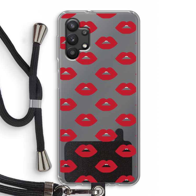 Lips: Samsung Galaxy A32 5G Transparant Hoesje met koord