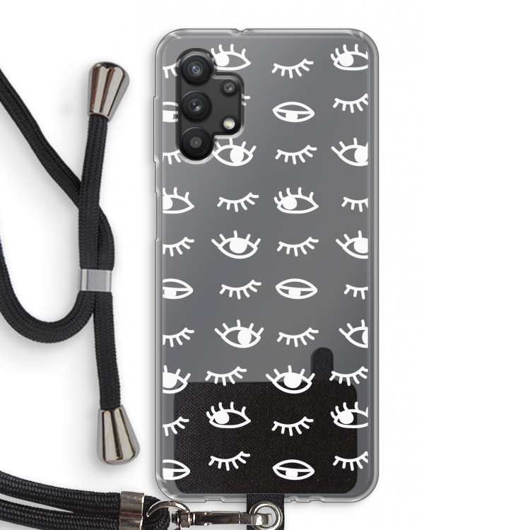 Eye pattern #3: Samsung Galaxy A32 5G Transparant Hoesje met koord