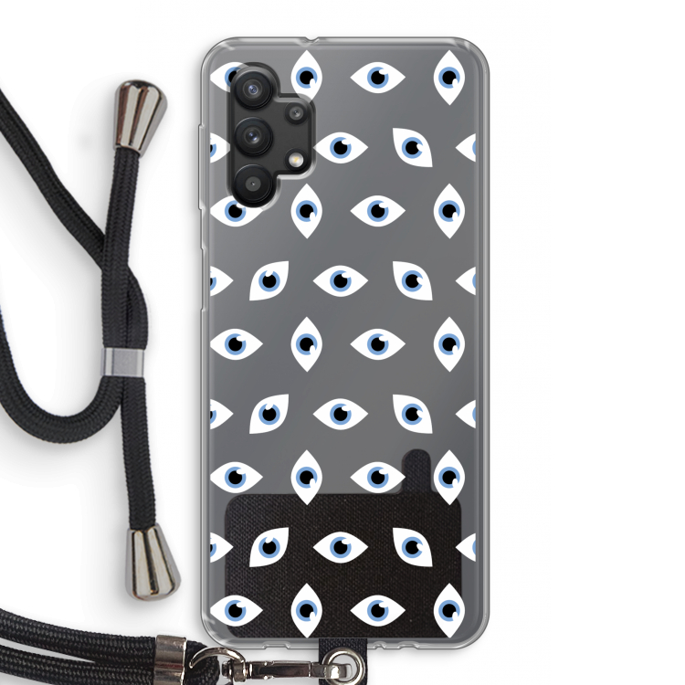 Eyes pattern: Samsung Galaxy A32 5G Transparant Hoesje met koord